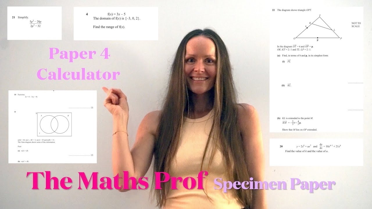 The Maths Prof: NEW Cambridge IGCSE Maths Calculator Specimen Paper 4 (Extended) 2025