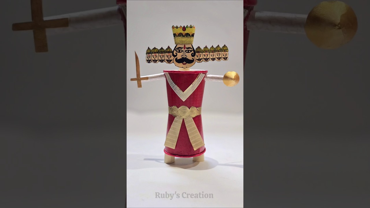 DIY Ravan Craft with Disposable Glasses 🏹