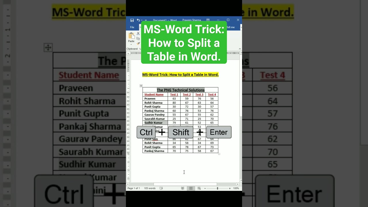 Split a Table in MS Word Easily ✂️
