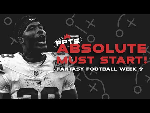 NFL Week 9 Fantasy Football MUST START or Sit!