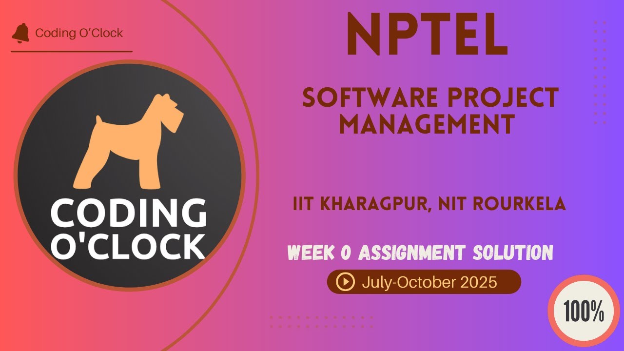 NPTEL Software Project Management Week 0 Quiz Solution