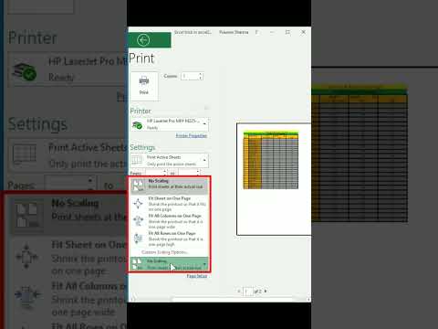 Excel Trick:Print excel sheet on one page.