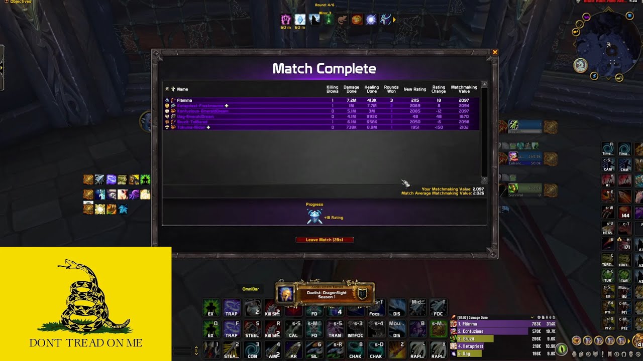 Flamma Hunter Conquers Duelist in WoW Arena 🏆