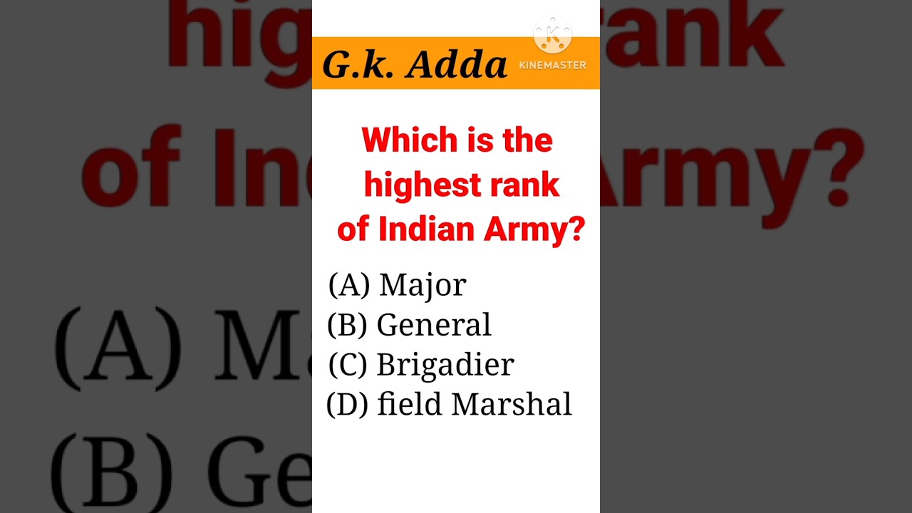 Indian Army's Highest Rank 🪖