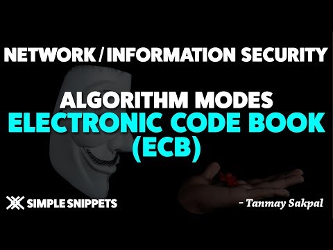 Electronic Code Book(ECB) | Algorithm Modes in Cryptography