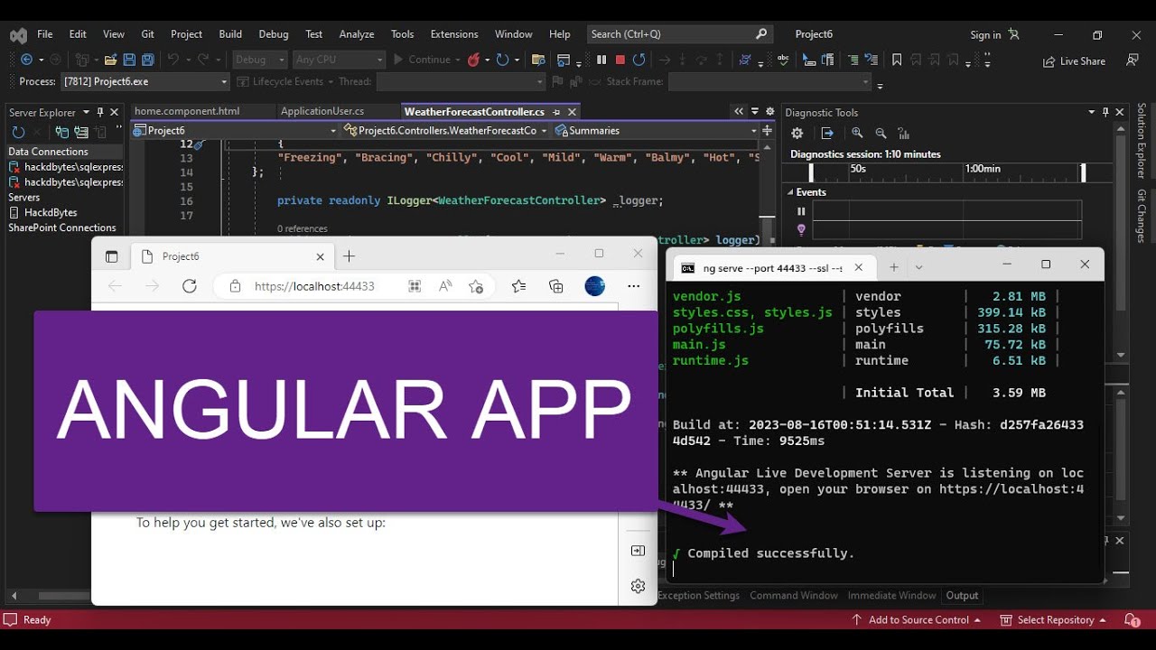 Angular and ASP.NET Core using Visual Studio 2022