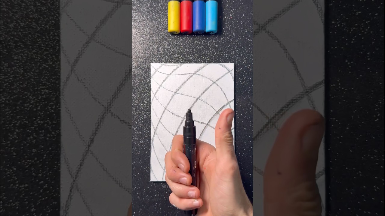 Satisfying Visual Art Idea with Paint Markers! π¨β¨π Easy Art! π«Ά #artistomg #shorts #visualart