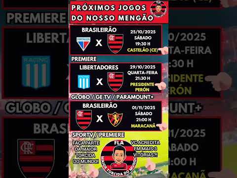 PRÓXIMO JOGO DO FLAMENGO, COM O FORTALEZA, RACING E SPORT | MENGÃO MALVADÃO | FLA | FÉ NO MENGO
