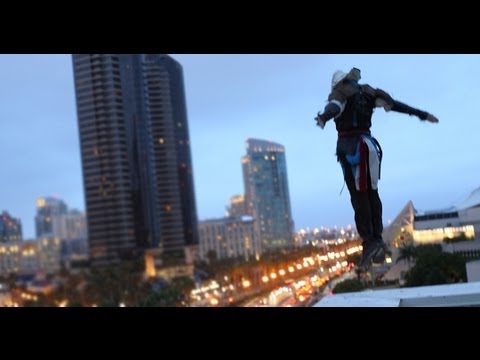 Assassin's Creed 4 Parkour Stunt at Comic-Con in 4K