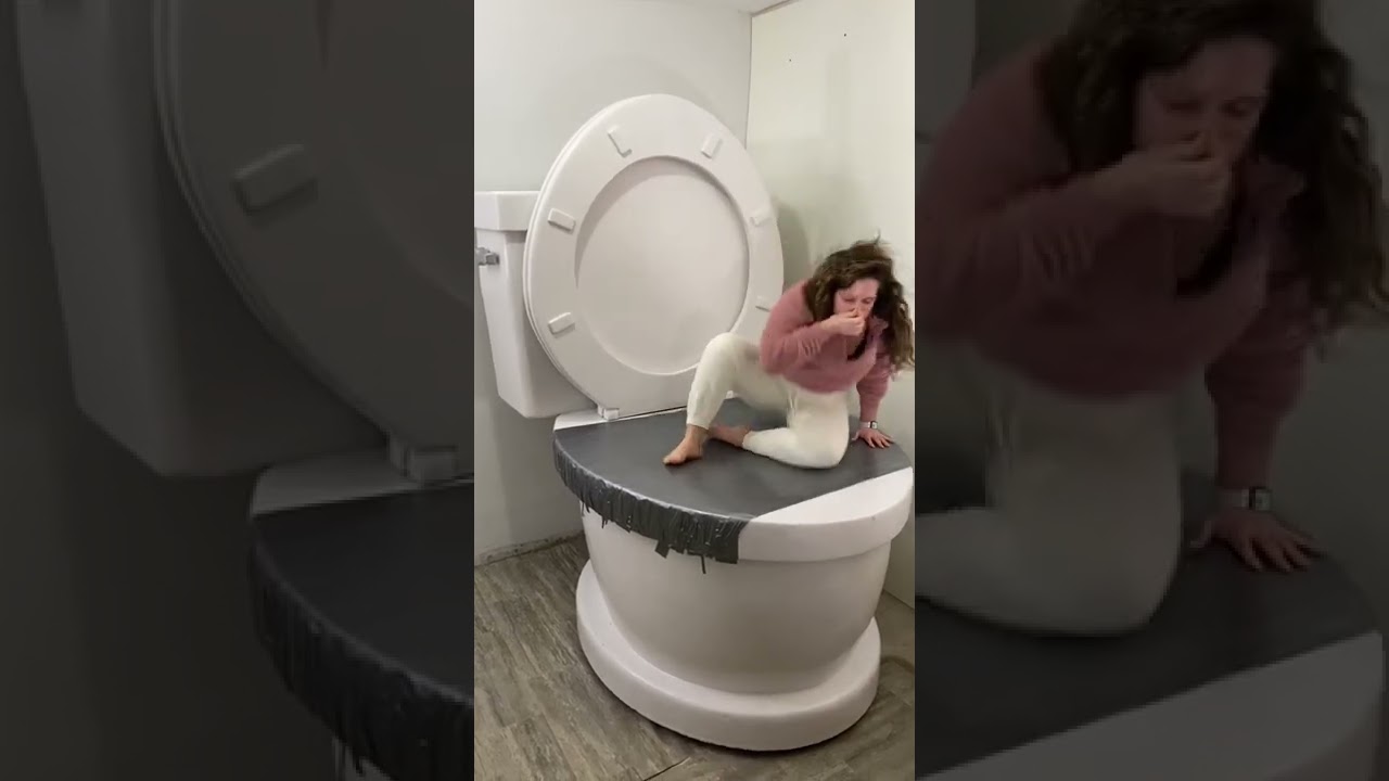 CANNONBALL Contest in Worlds Largest Toilet Covered with 100 Layers of Duct Tape #shorts