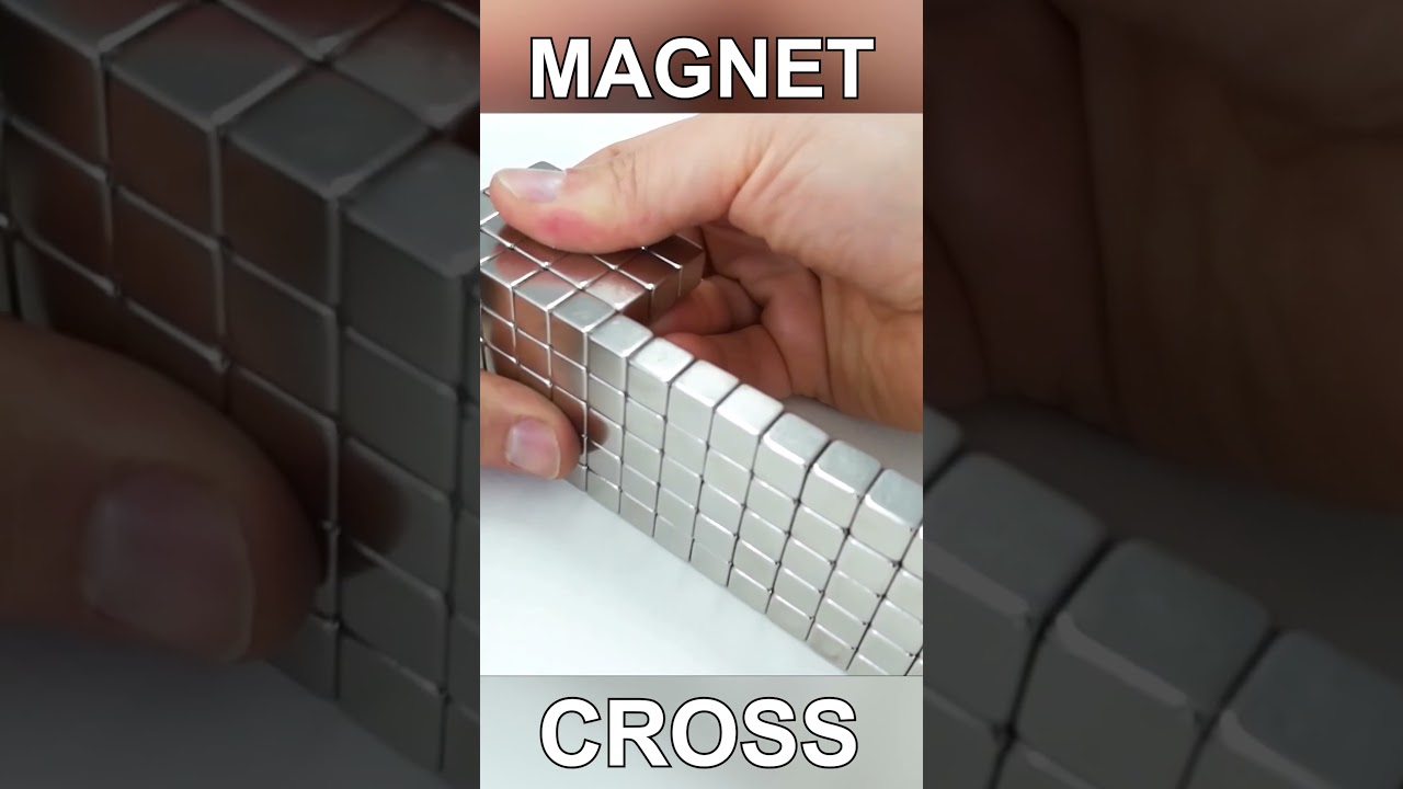 Magnetic Cross Sculpture with 674 Cubes
