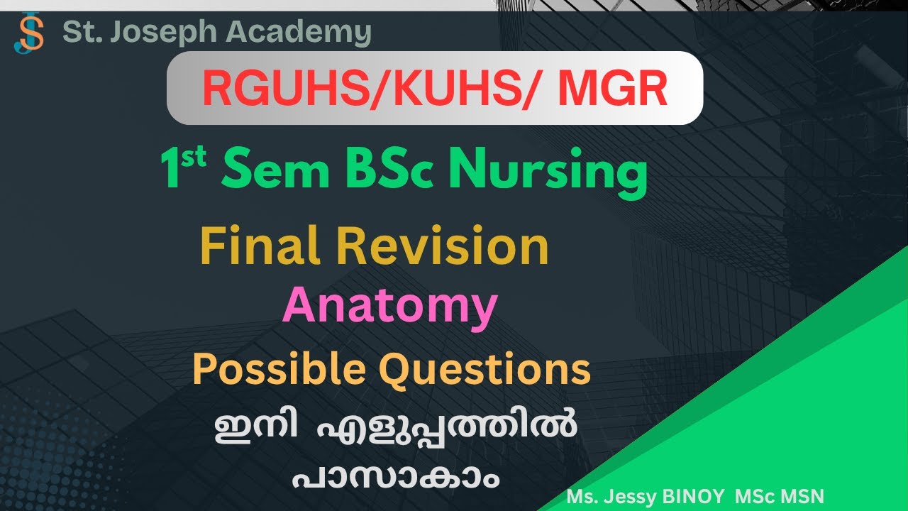 First Semester BSc Nursing 2025| Last-Minute Anatomy Revision with important Questions |