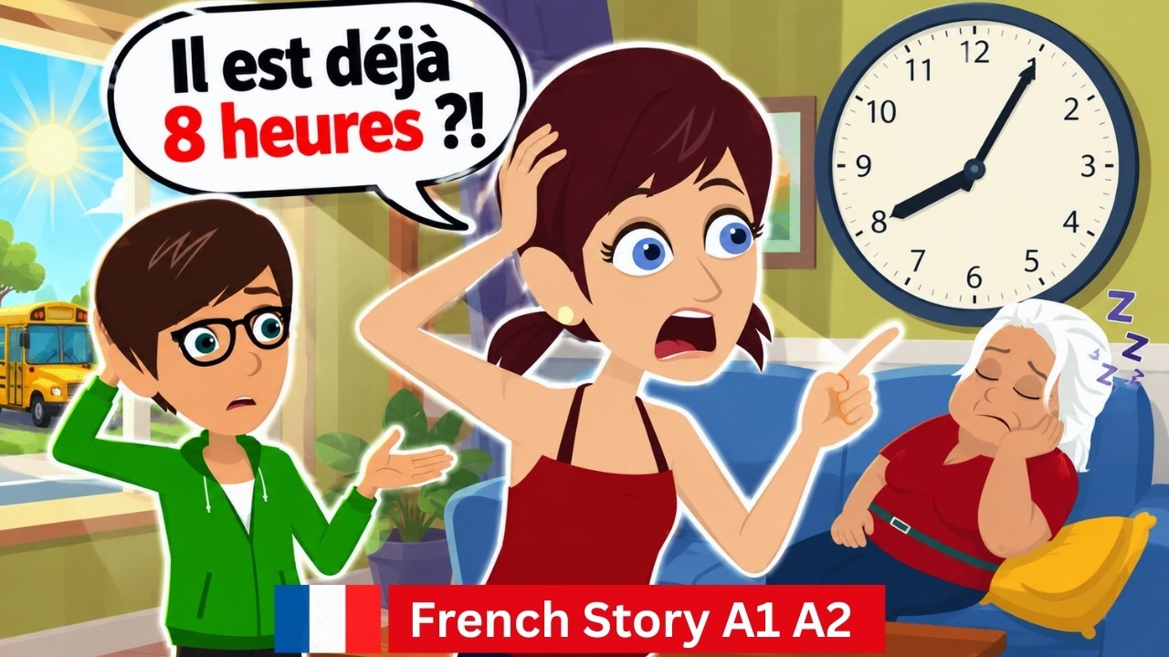 French Story – Late for School | Learn French 🇫🇷