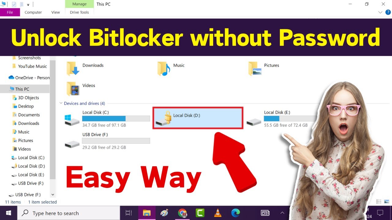 Unlock BitLocker Drive Without Password or Recovery Key