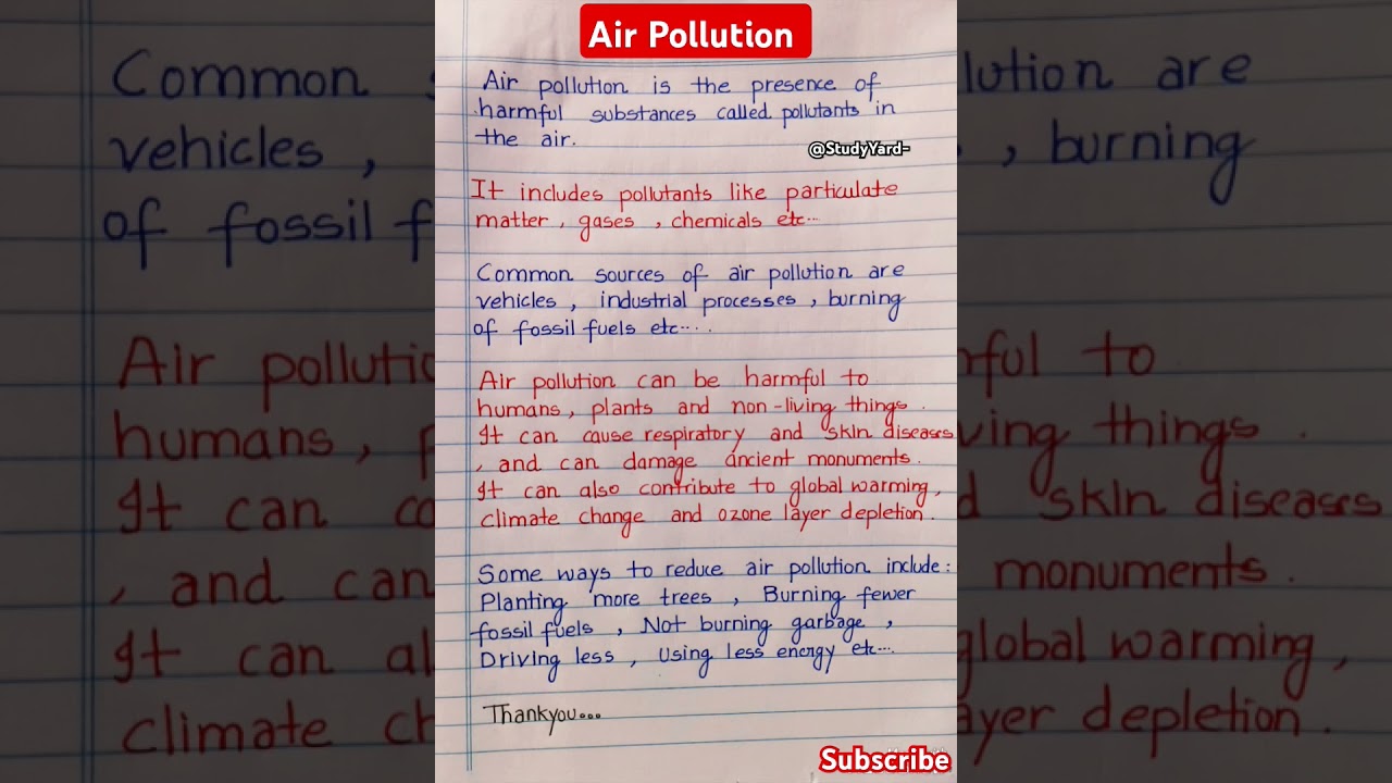 Air Pollution: Causes and Effects π