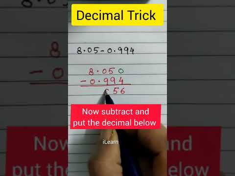 Decimal Trick // Subtraction Hack #shorts #maths #tricks #trending #decimals