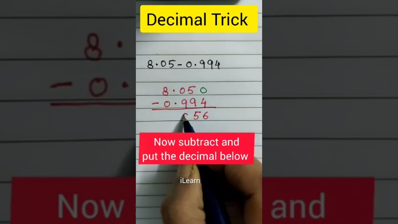Quick Decimal Subtraction Trick for Fast Math! ✨