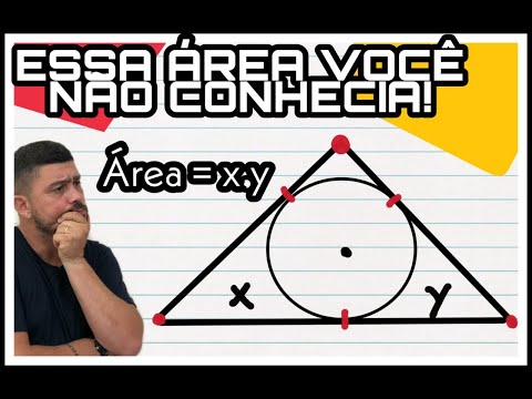 CÁLCULO DE ÁREA DE UM TRIÂNGULO RETÂNGULO CIRCUNSCRITO