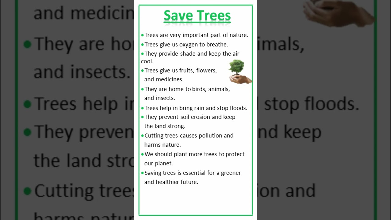 Save Trees ๐ณ | Inspiring Short Essay & Speech for Students & Kids