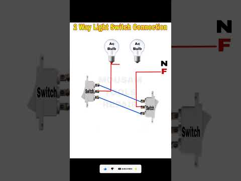 How To install 2 Way Light Switch || #switch#light#bulb#connection#shortviral#viral#viral#wiring