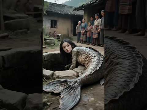 Mother Mermaid jumpe into the village well to search for her adorable baby girl #shorts #mermaid #ai