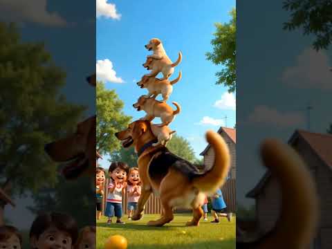 7 dogs are stacked layer by layer. The dog at the bottom is really amazing