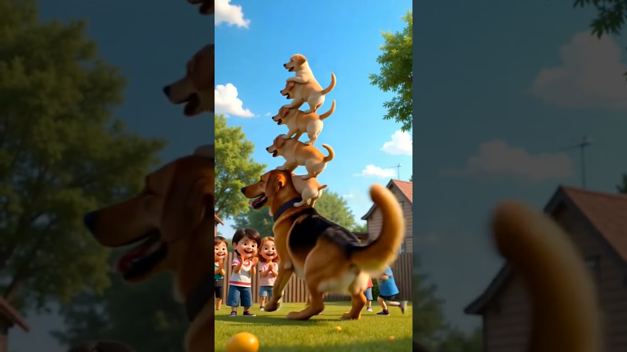 7 Dogs Stacked Layer by Layer 🐶