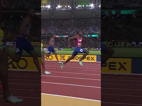 Noah Lyles cruises to 3rd 200m world gold 🔥 #athletics #200m #sprint #worldathleticschamps #usa