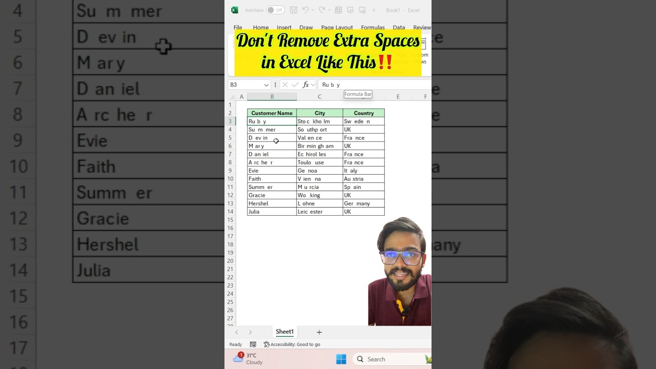 Keep Extra Spaces in Excel with These Simple Tricks! ✨ | Day 22 of Learn Excel Series