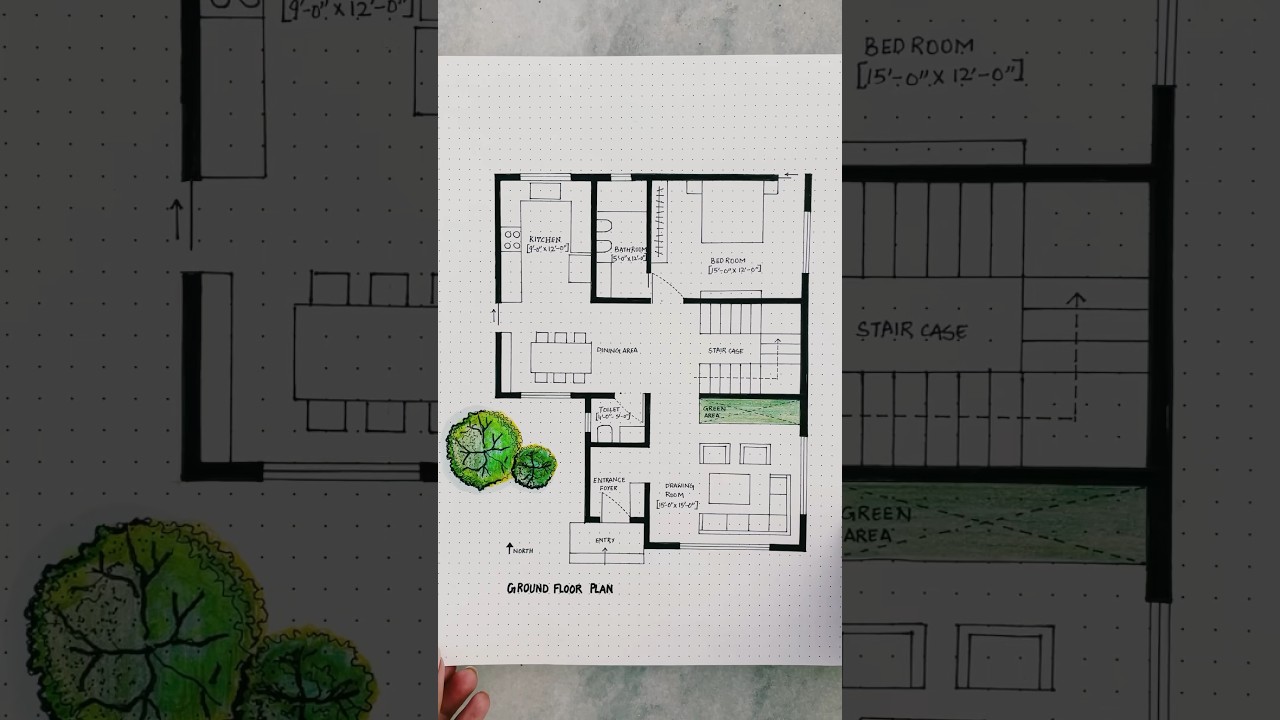 Hand-Drawn Architectural Floor Plan 🏢