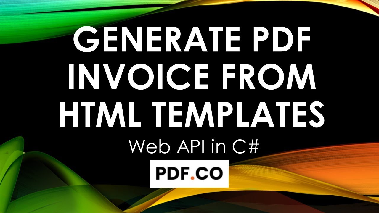 Generate PDF Invoice from HTML Templates in C# using PDF.co Web API