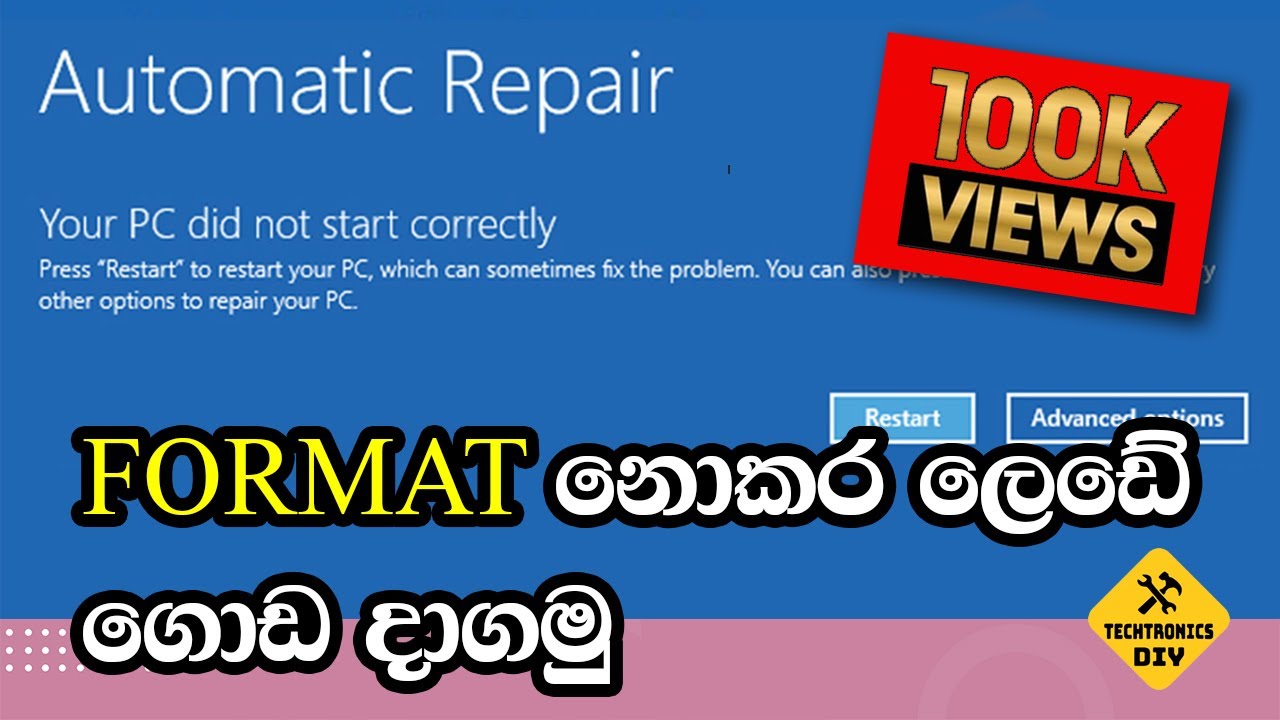 Windows 10/11 Automatic Repair Fix in Sinhala 🔧