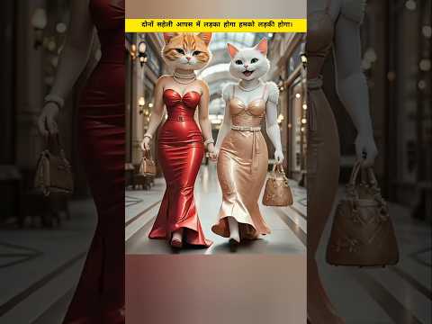 दोनों सहेली आपस में हमको  लड़का होगा हमको लड़की होगा🤔#billi #youtubeshort #facts #trending billu