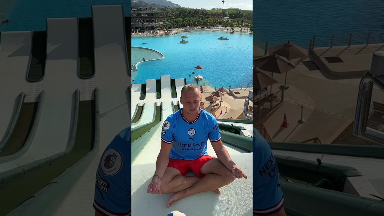 Haaland's Funny Waterslide Ride π