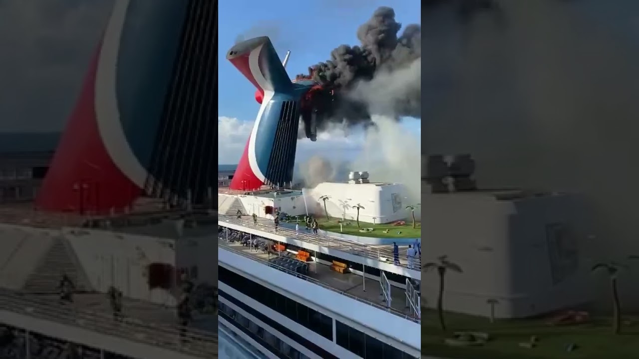 Carnival Freedom Cruise Ship Funnel Fire 🔥