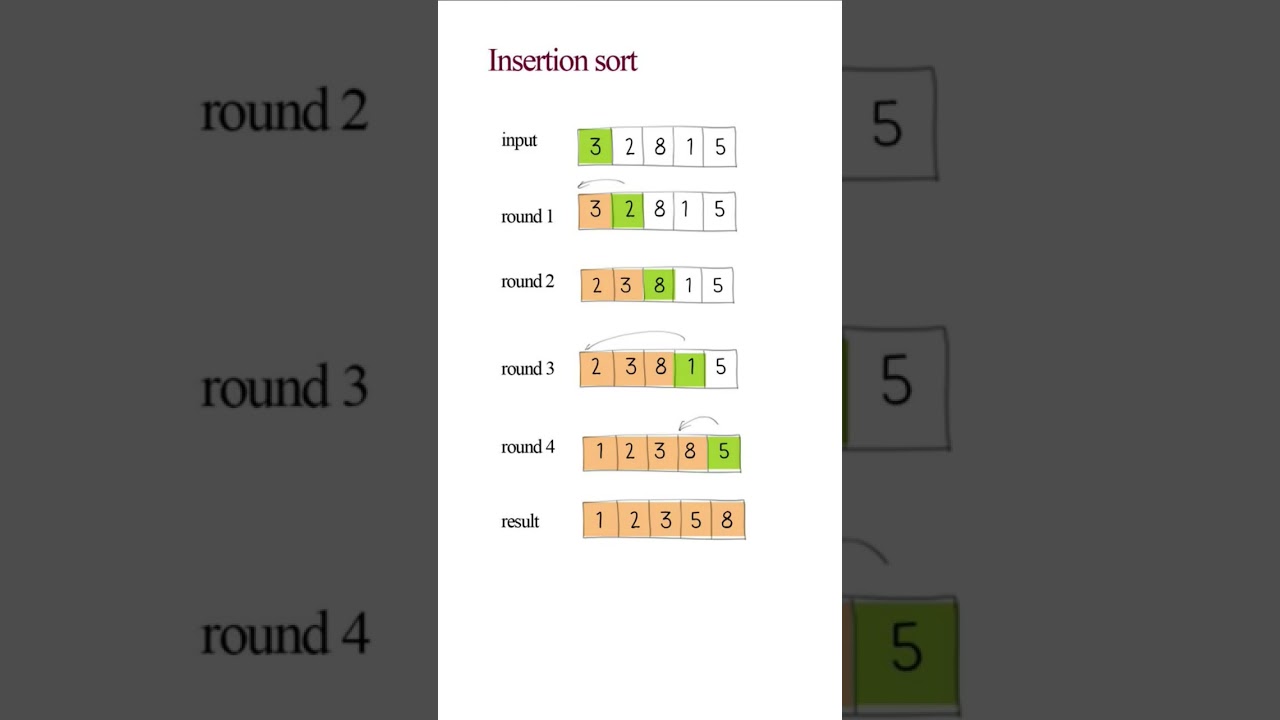 Insertion Sort Explained Step by Step | Sorting Algorithm #programming #recursion #sortingalgorithms