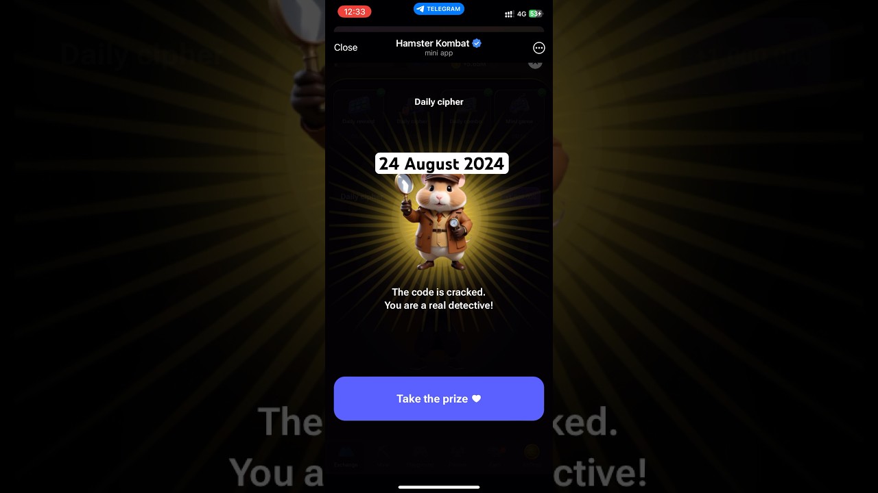 Unlock Today’s Hamster Kombat Cipher Code! 🕵️‍♂️