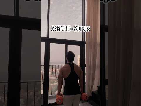 LỊCH TẬP TẠI NHÀ ( với tạ đơn) DAY2: LƯNG - TAY TRƯỚC #shorts