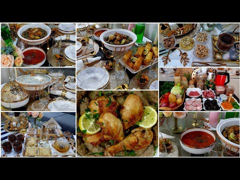 طاولة أول يوم رمضان/أواني رمضان الجديدة/تحلية للسهرة/خبز/بوراك/طاجين الشواء/طاجين لحلو/شوربة/روتين💪