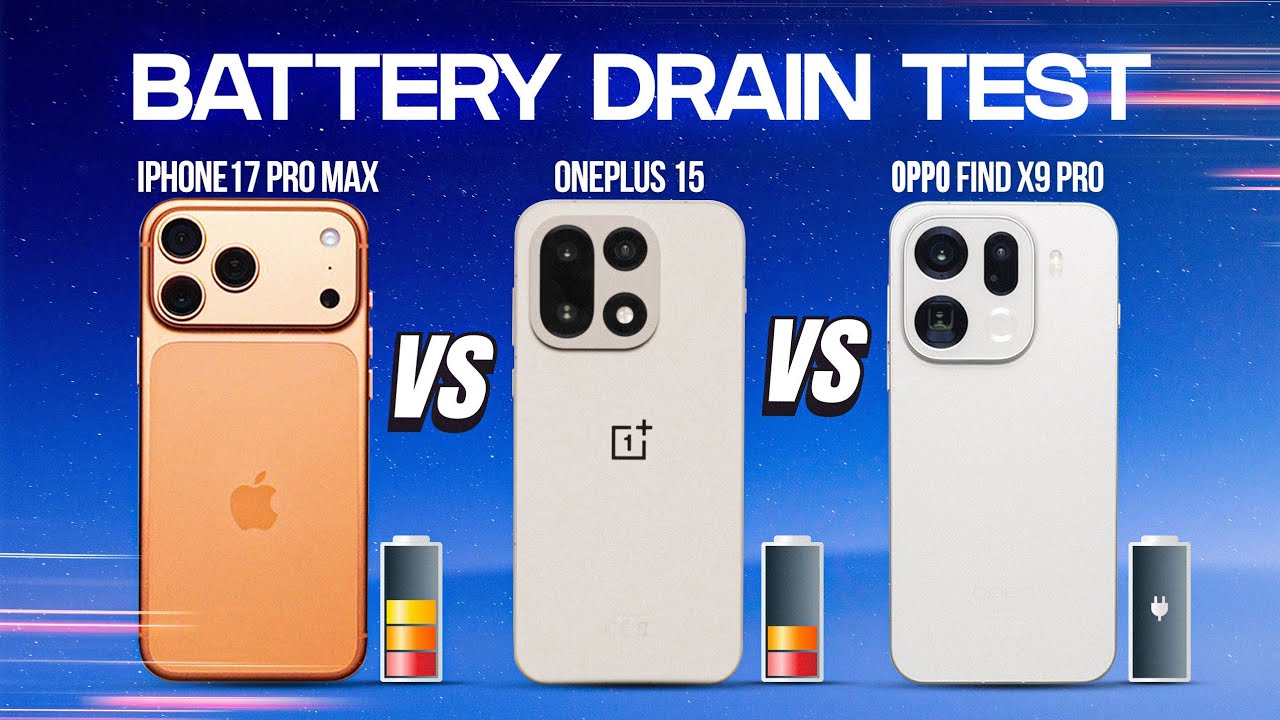 OnePlus 15 vs Oppo Find X9 Pro vs iPhone 17 Pro Max Battery Test 🔋