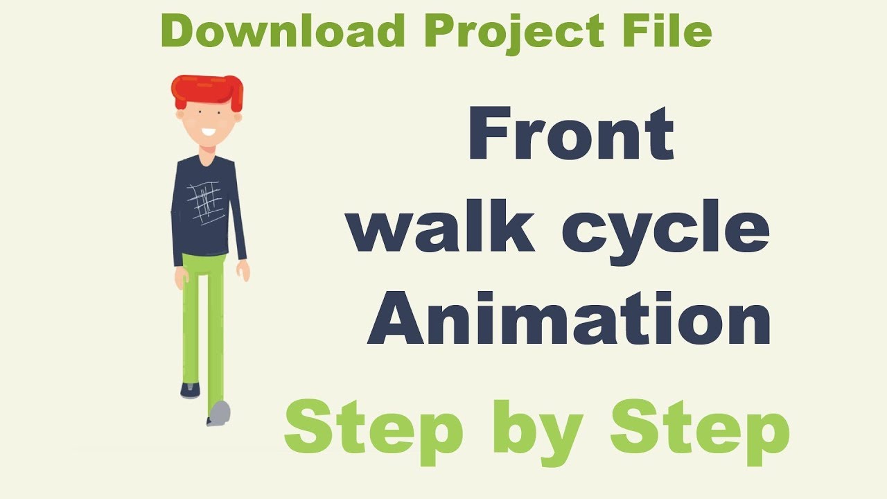 Cartoon Front Walk Cycle Animation in After Effects 🎥