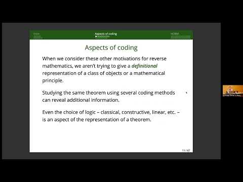 Coding in reverse mathematics - Carl Mummert