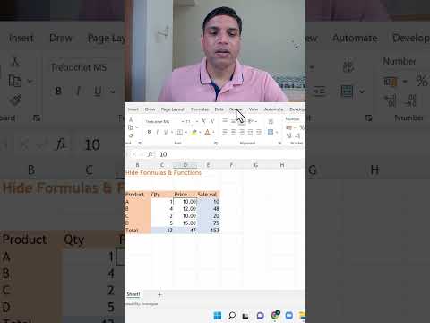 Hide formulas in Excel | Sheet Protection