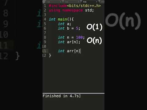 Space Complexity in 30 seconds for Competitive Programming #shorts