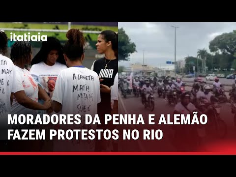 MORADORES DA PENHA E ALEMÃO FAZEM PROTESTOS NA ZONA NORTE DO RIO APÓS MEGAOPERAÇÃO DA POLÍCIA