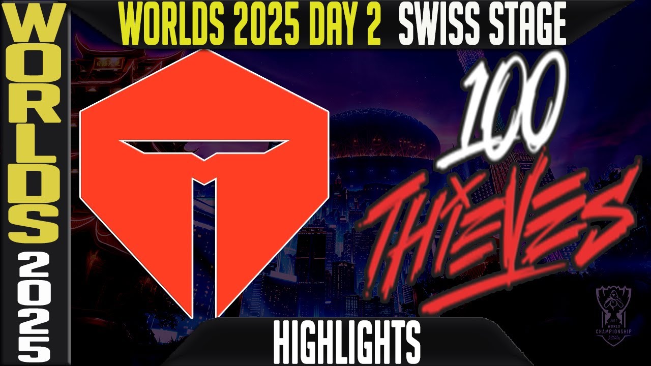 100T vs TES Highlights | Worlds 2025 Day 2
