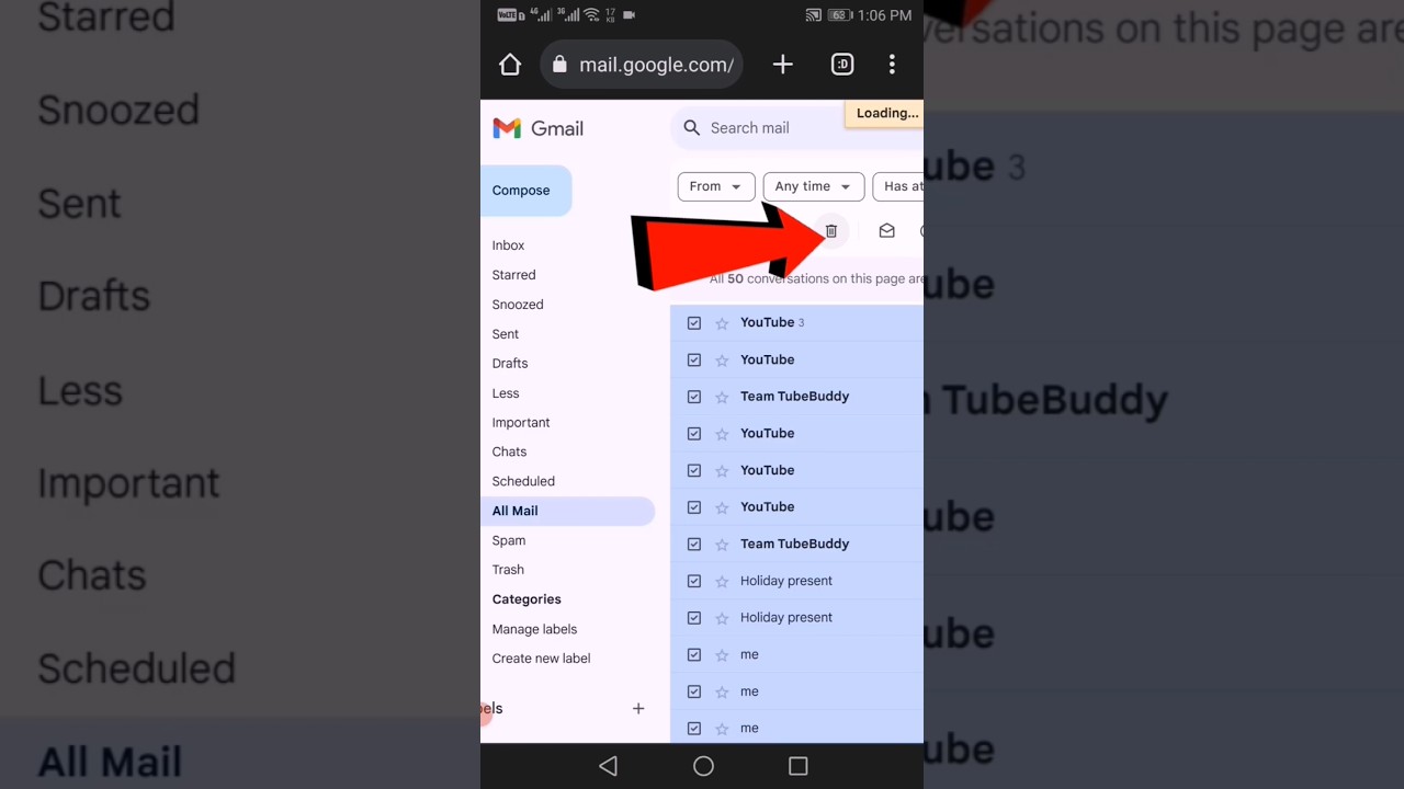 Delete All Gmail Messages at Once 🗑️