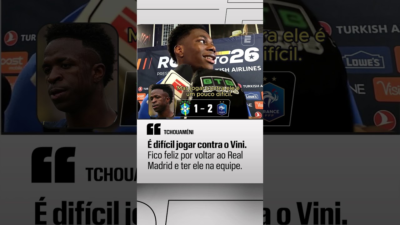 Tchouaméni sobre Vini Jr: 'Difícil Jogar Contra Ele' 👀