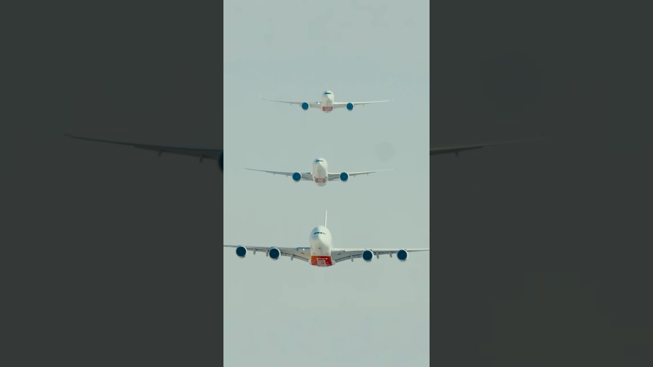Unreal Emirates Formation Flyover with Three Aircraft at Dubai Airshow 2025