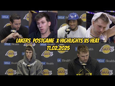 Lakers vs Heat | Postgame Interviews x Highlights: Luka, LaRavia, Hayes, Austin, Coach JJ Redick